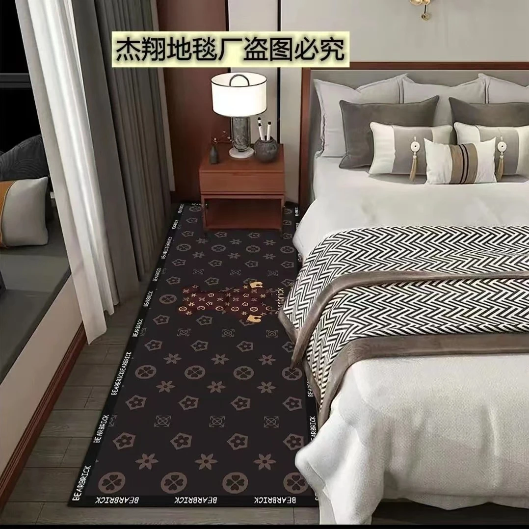 《网红款》潮流床边e家用 卧室阳台耐磨耐用  地垫长条可裁剪团1