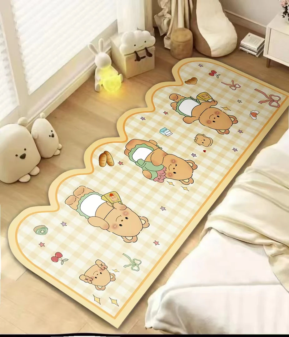 仿羊绒加厚主卧卡通毛绒床边毯可爱少女新卧室地毯创意床边毯小1