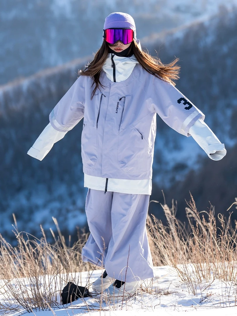 OSSACT 33男女同款单板滑雪服背带裤套装 防水oversize街头穿搭