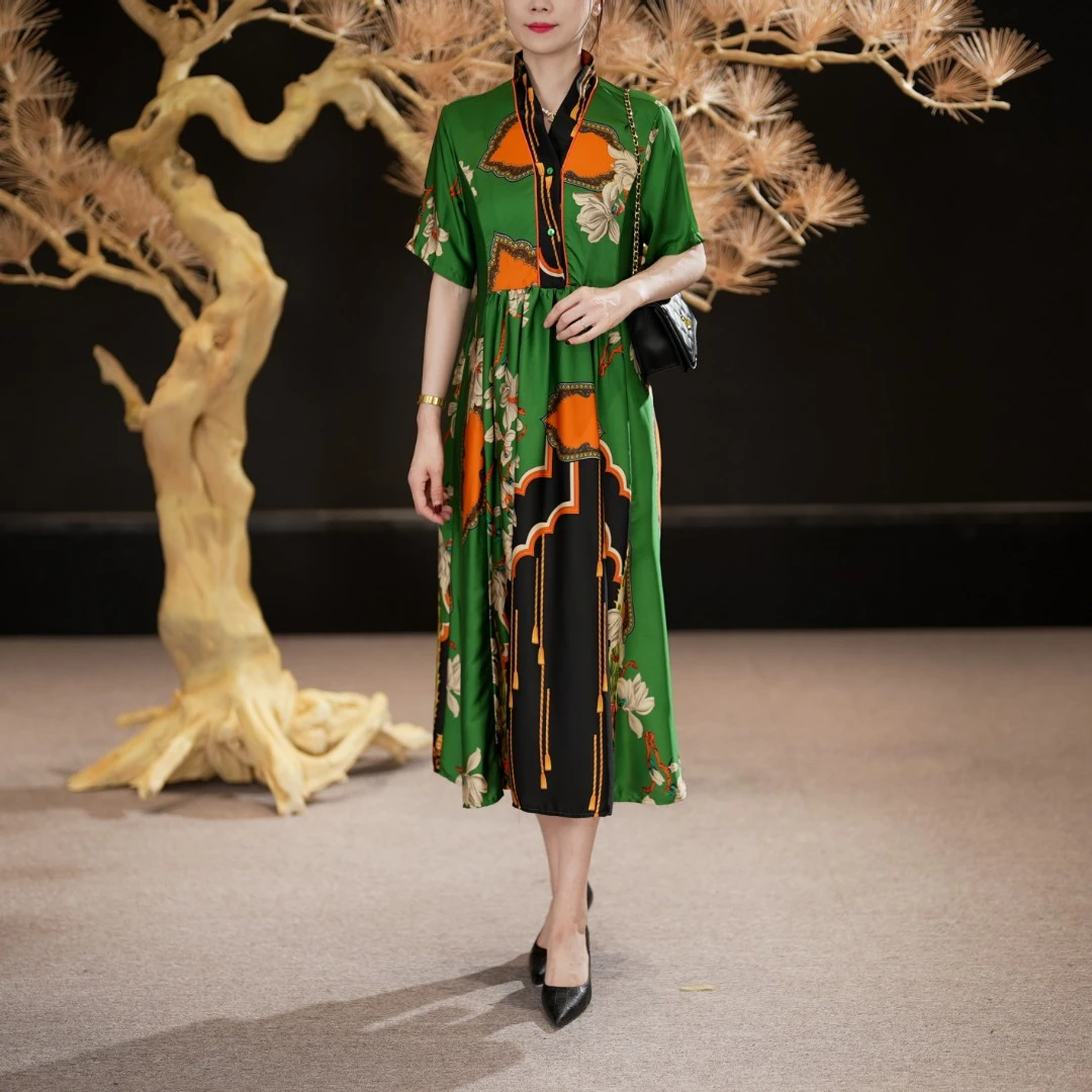 XILIHUI/喜丽荟轻奢气质时尚修身显瘦设计款高档连衣裙  7009