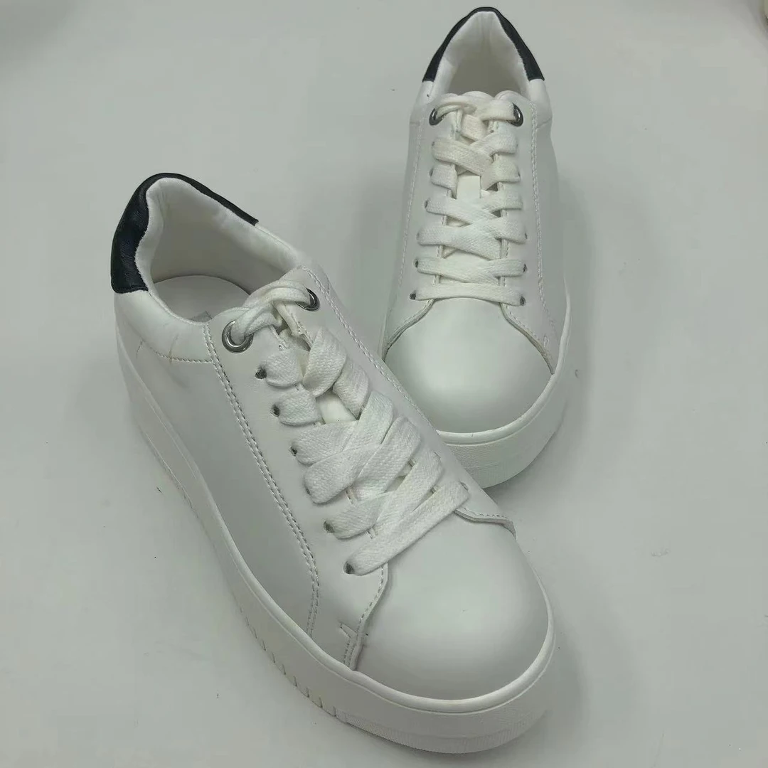 女款小白鞋白色休闲鞋女士厚底经典平底低帮系带百搭时尚百搭女鞋