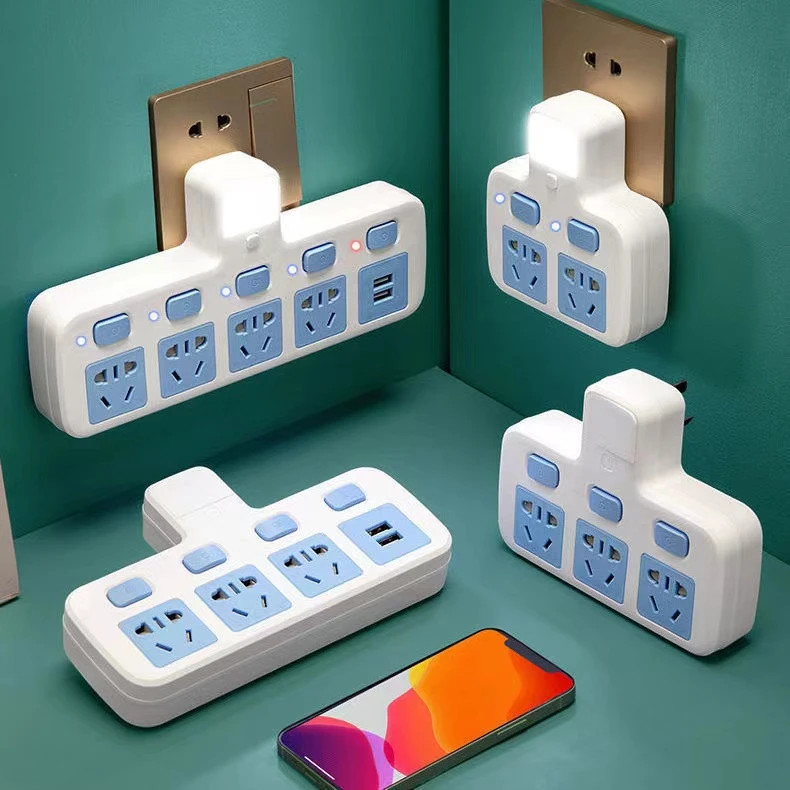 家用纯铜多功能转换器插座usb无线排插多插孔面板多孔位插板插头