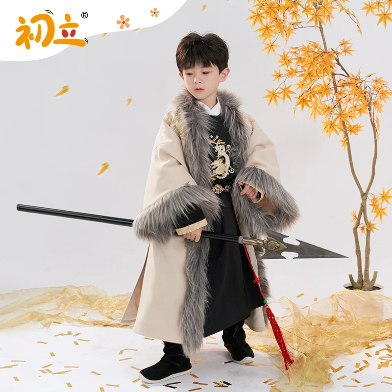 【小临雪】秋冬裘衣唐制圆领袍汉服男童装中国风儿童汉服