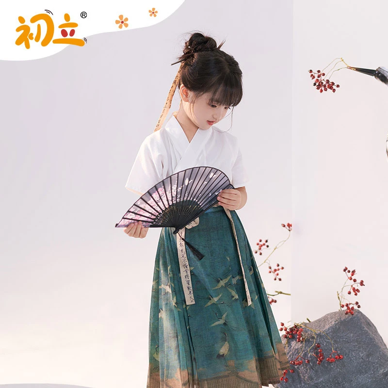 套装【小山外青】春夏汉尚华莲汉服童装中国风儿童汉服女童新中式