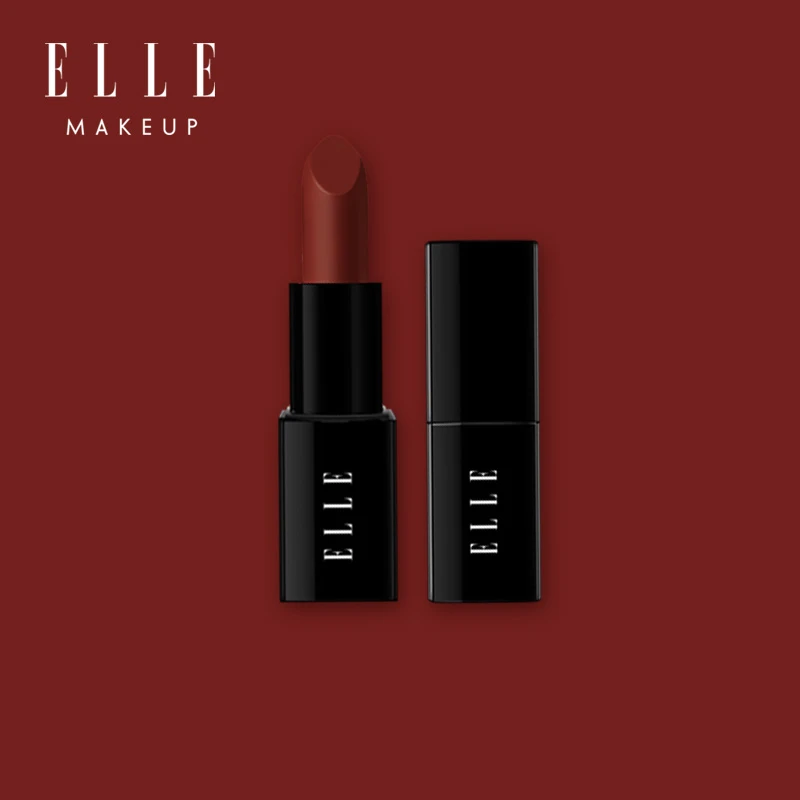 ELLE倾雾迷情雾面哑光唇膏740试用装胡萝卜色显白浓郁显色减龄