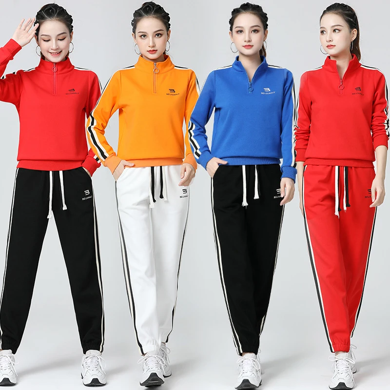 春季新款广场舞服装秋冬新款运动休闲服团队演出服女表演时尚运动