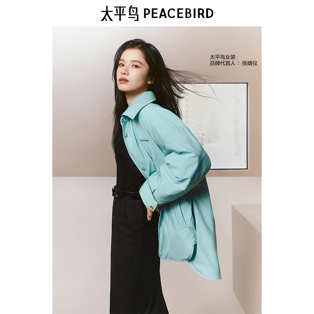 【张婧仪同款】太平鸟女装立领艺术绗缝泡芙羽绒鹅绒服A3ACE414K