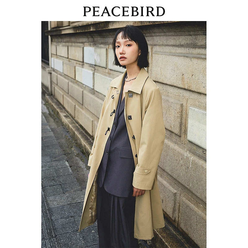 【铂金风衣】太平鸟三防英伦风衣时尚新款外套A8BEE1M01