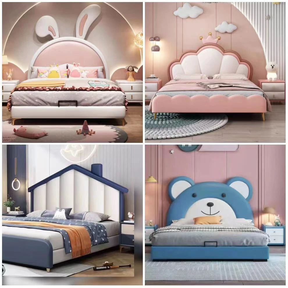 简约创意软包网红皇冠兔子耳朵北欧软包床头软包靠垫床头实木床头