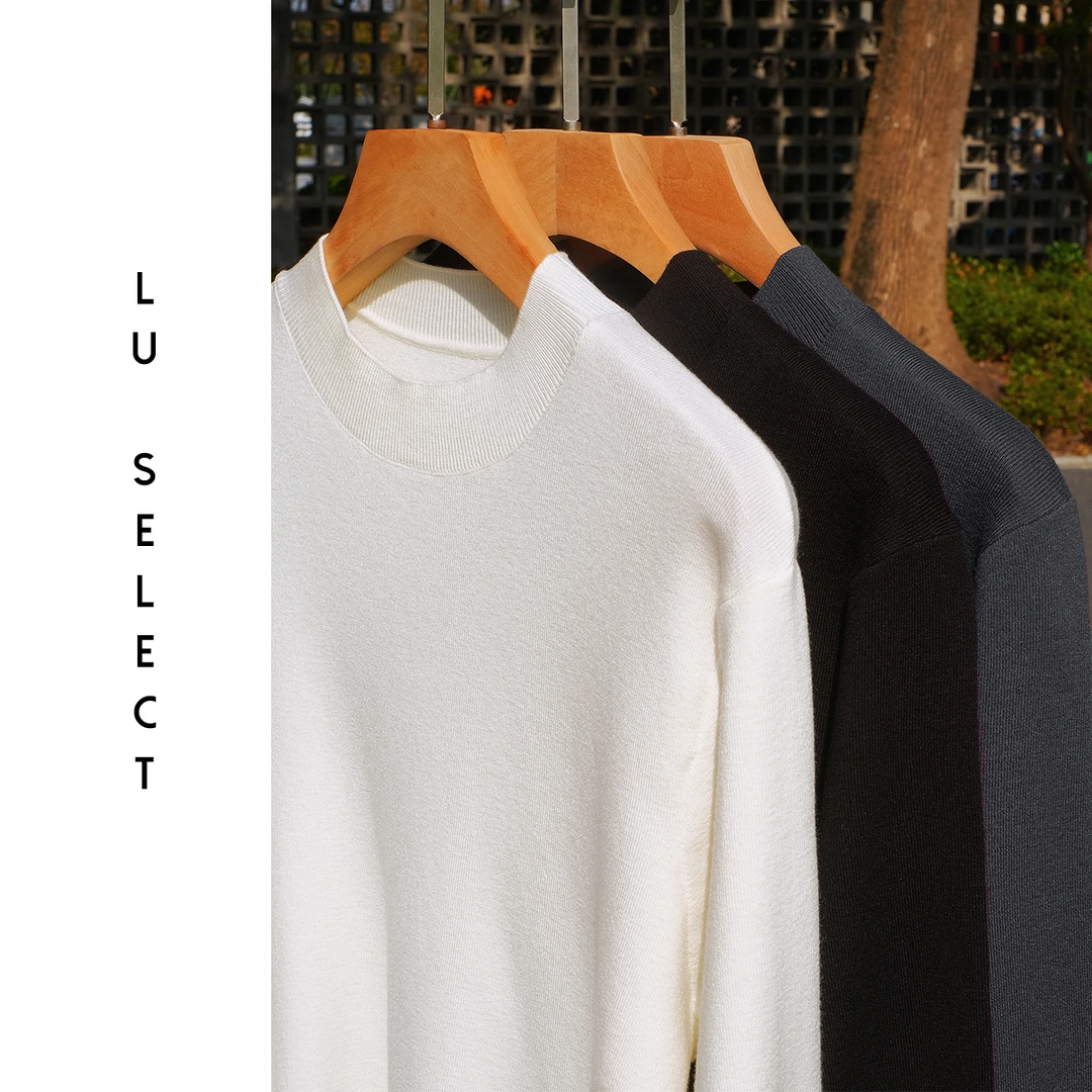 Lu SELECT【入冬必备】400g莱赛尔天丝羊毛四平螺纹基础针织衫打底