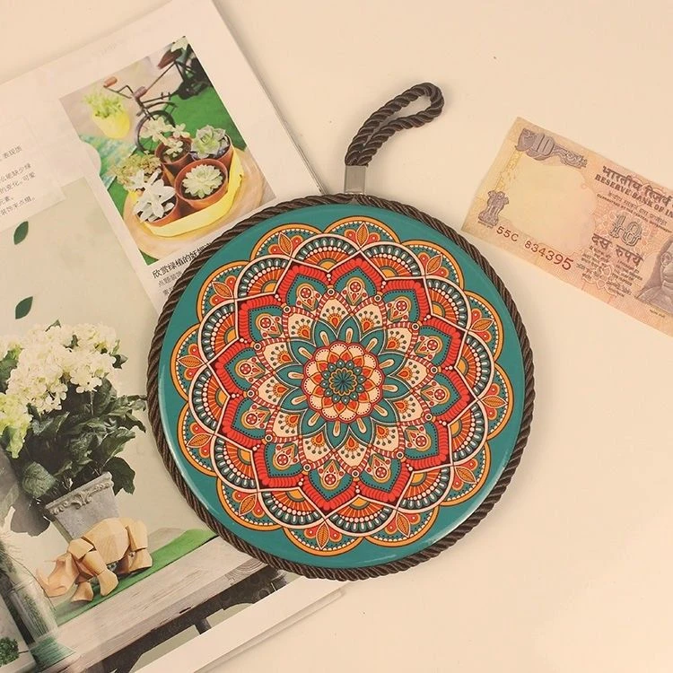 桌面隔热垫耐高温波西米亚防烫家用碗垫点缀创意陶瓷防滑防烫垫