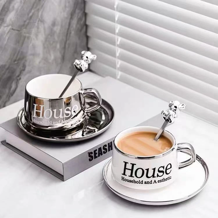 北欧风咖啡杯套装陶瓷马克杯设计感小众杯子网红高档家用杯碟