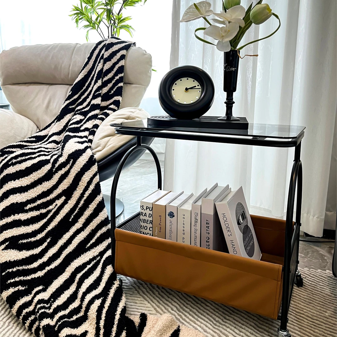 北欧小推车可移动沙发边几卧室边柜边几摆件法式奶油角几小茶几