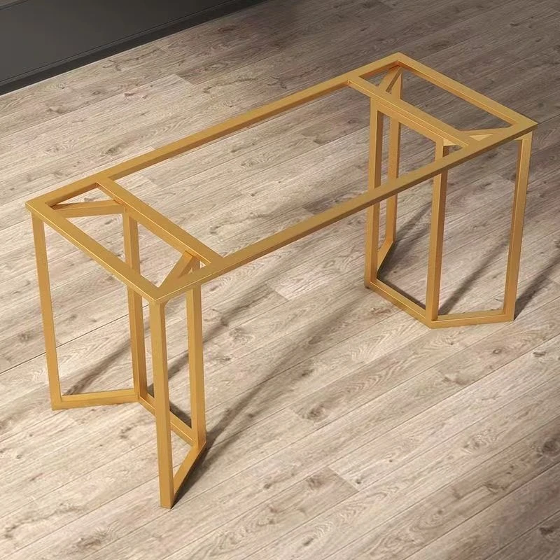 轻奢岩板桌腿支架茶桌办公会议桌金属框架餐桌脚茶几不锈钢底架子