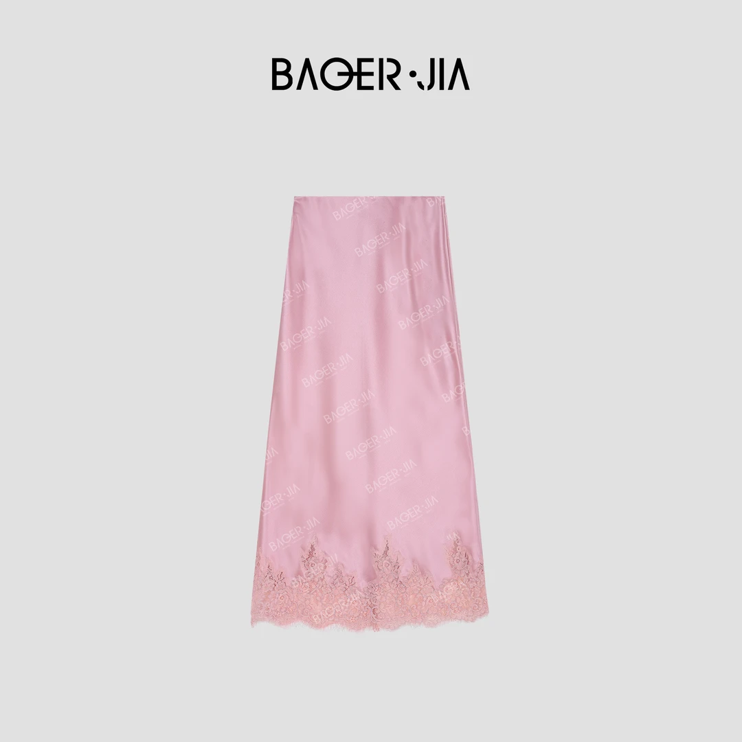 1-【柔情似水】宝儿家BD06524101春夏穿搭设计师洋气醋酸真丝半身裙