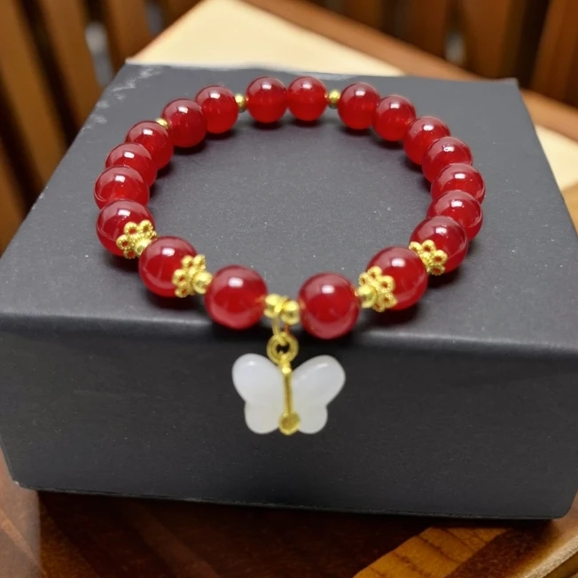 铜合金手链 新款蝴蝶飞飞事事红手链S210