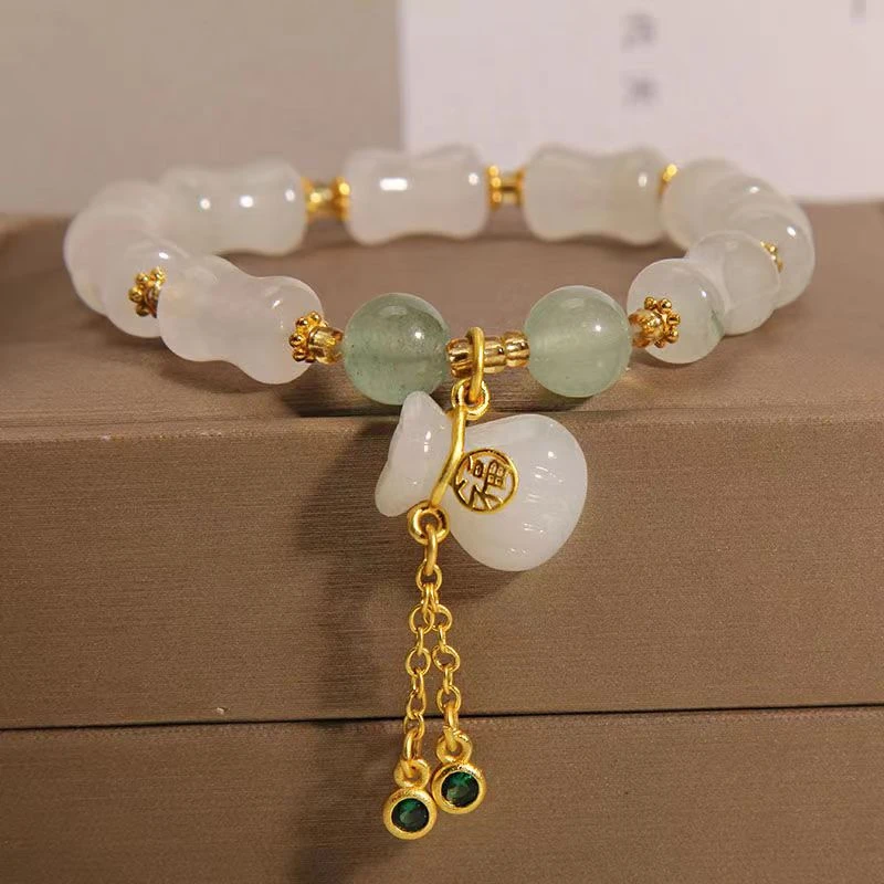 【金丝玉】玉竹节福袋轻奢手链-S175