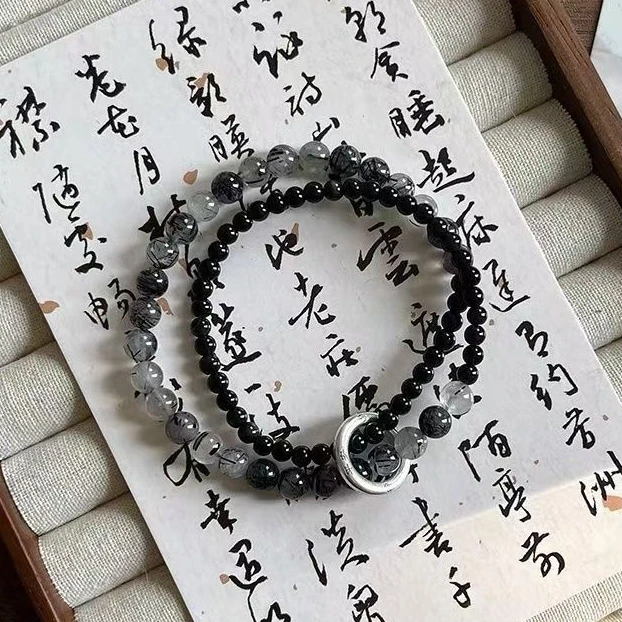 合金手链 中式美学水墨双层叠戴平安扣手链S145
