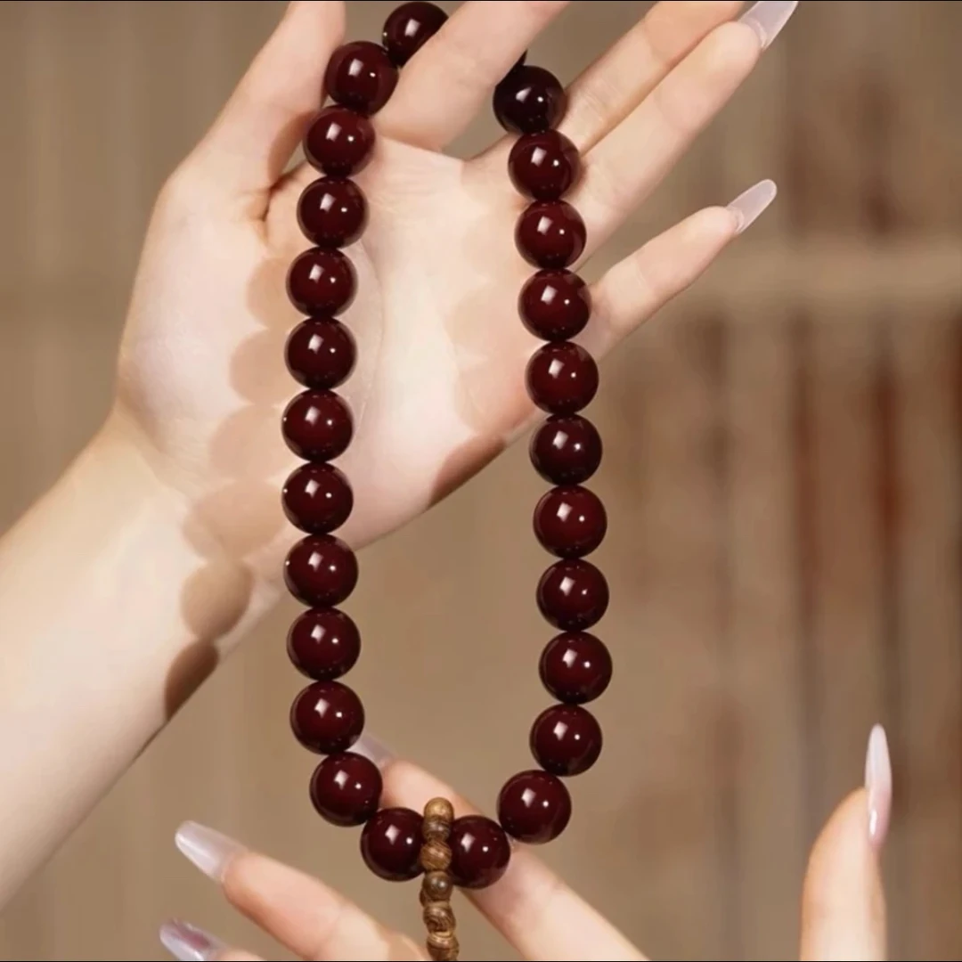 【车厘子】天然溏心老料 白玉菩提根手串手持莎莎供菩提子百搭手作