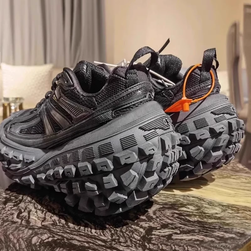 颜值C位~大板型轮胎鞋男女同款榴莲底老爹鞋时尚厚底增高休闲潮鞋