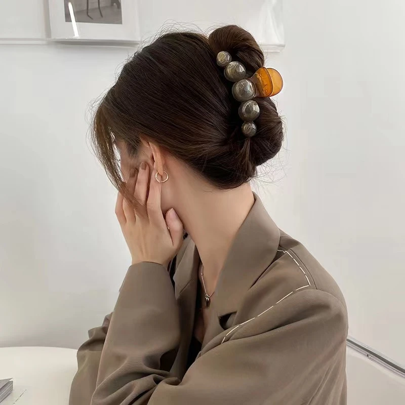 非金属发夹 星球鲨鱼夹发夹 网红头饰复古盘头发抓夹气质时尚百搭