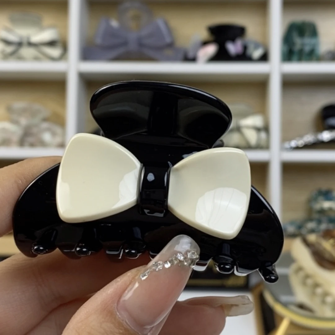 非金属夹子 韩国小众轻奢 蝴蝶结发夹 短头发抓夹 高定简约小抓夹