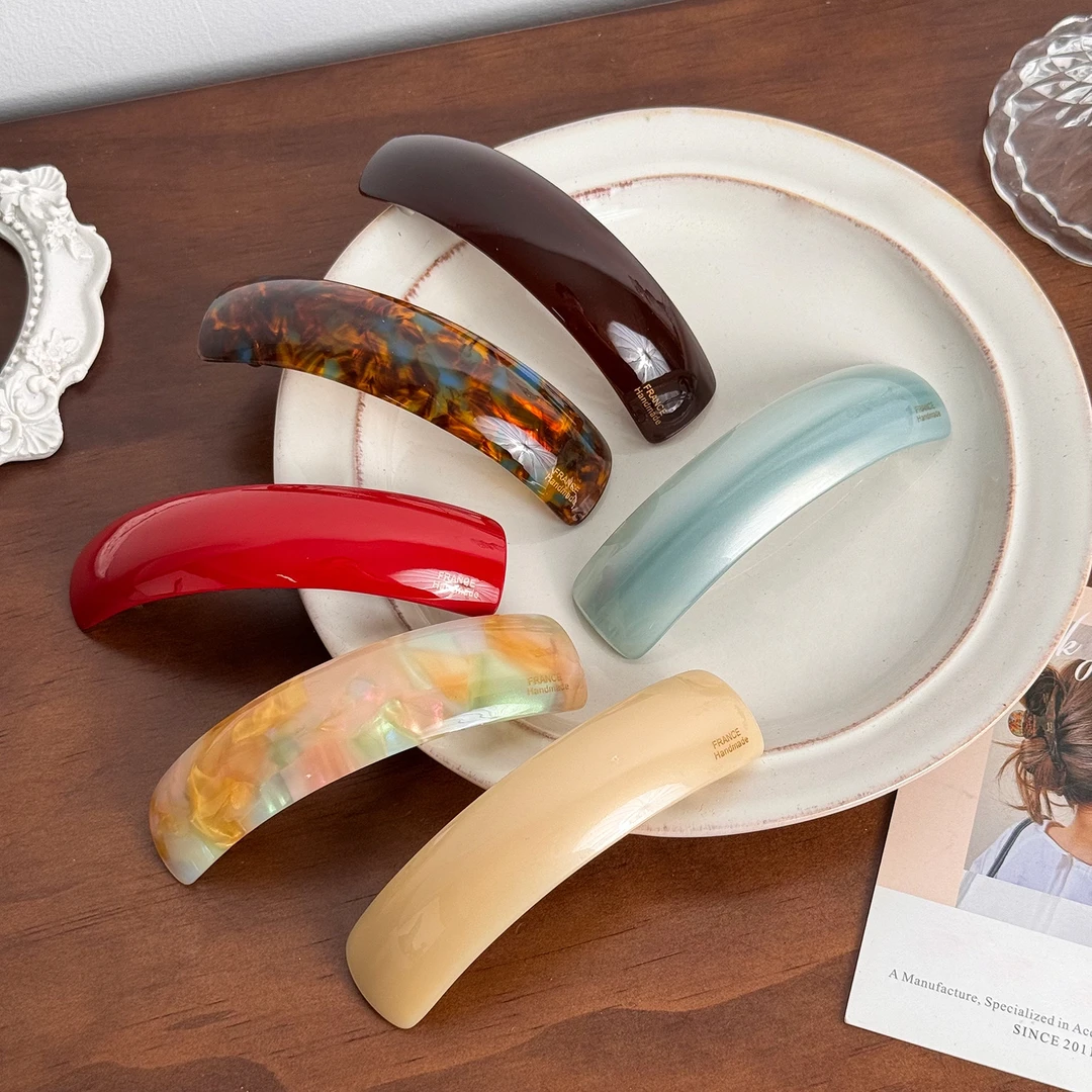 韩国进口ins醋酸弹簧夹一字夹大发量发卡后脑勺夹加大号发夹抓夹