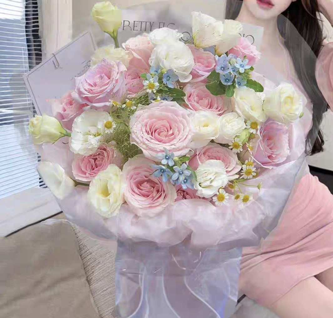 粉色花束佳人玫瑰花束送爱人朋友生日祝福同城鲜花送上门情人节