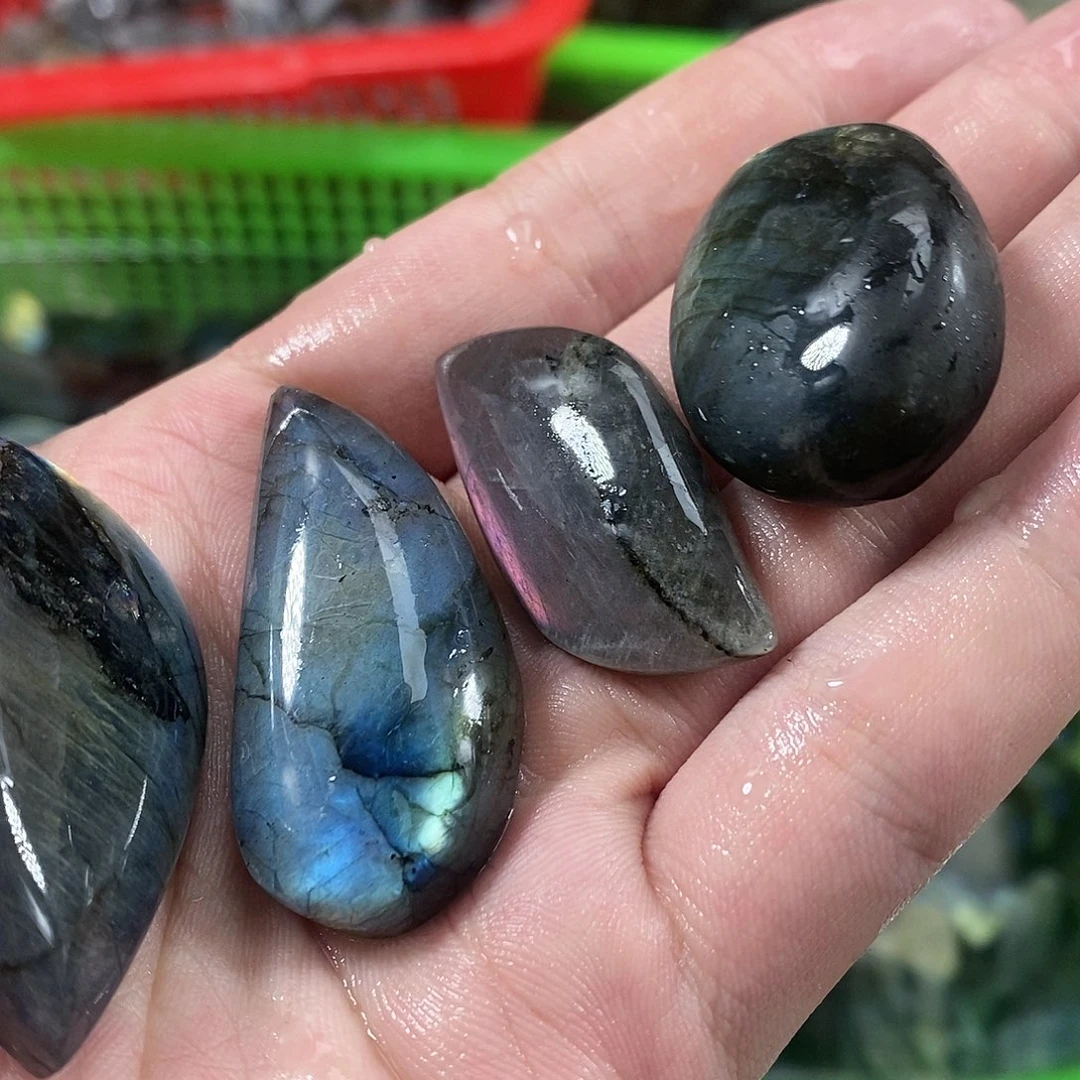 拉长石把玩未镶嵌平***锣