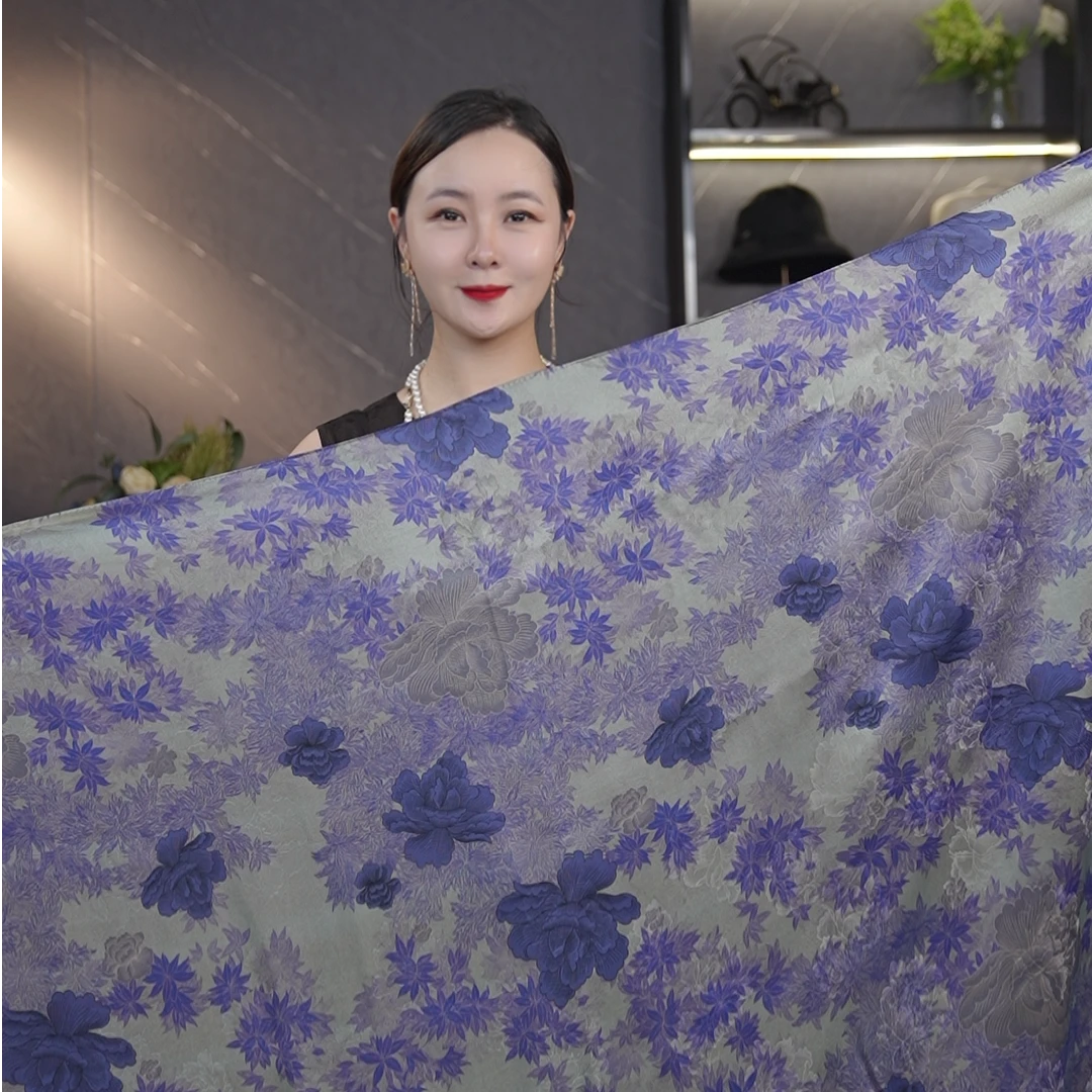 SJ944【国色天香】红云纱桑蚕丝女士气质双面双戴丝巾披肩围巾方巾