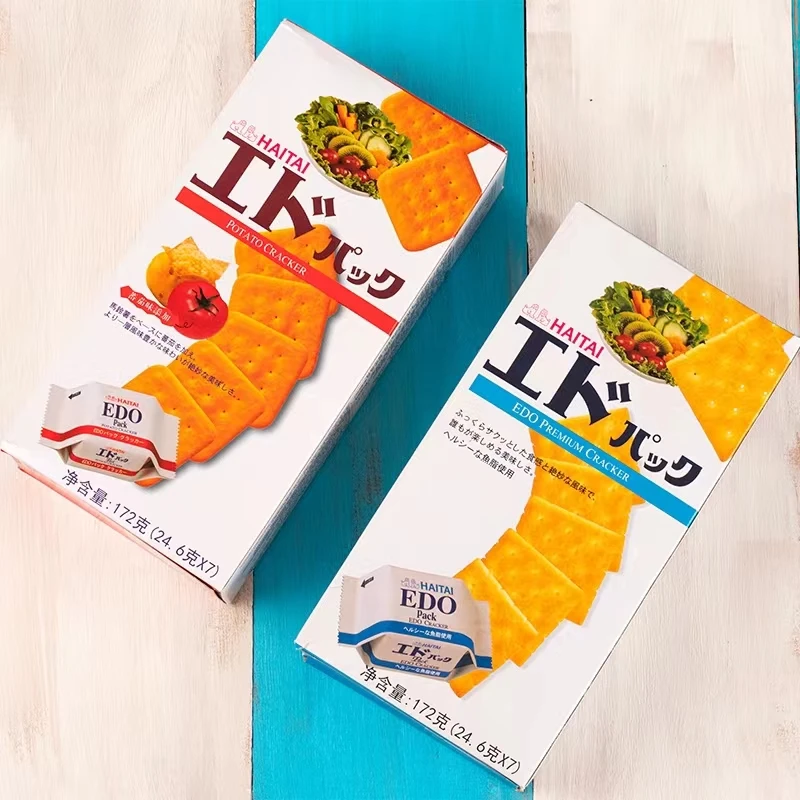 韩国进口EDO Pack苏打饼干原味奶酪味薯仔味薄脆咸味饼172g酥脆