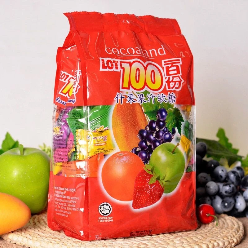 马来西亚进口一百份百LOT100什芒果汁软QQ水果喜糖礼糖零食1KG袋