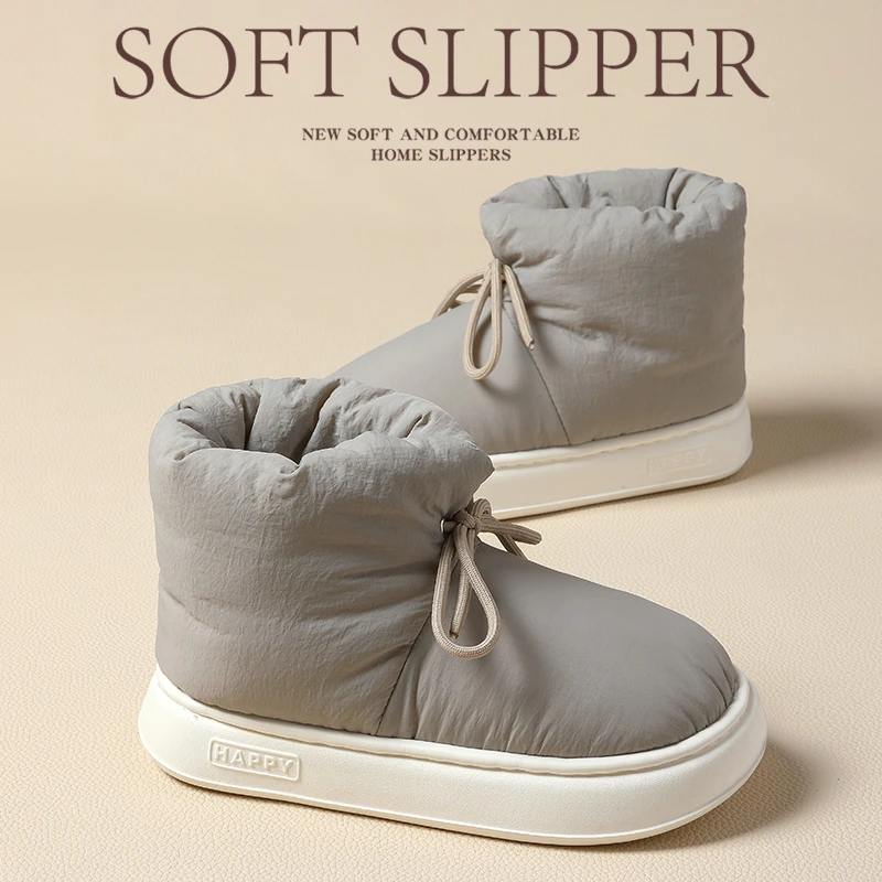 加绒加厚雪地靴男士秋冬季2024新款防滑厚底降温抗寒外穿保暖棉鞋