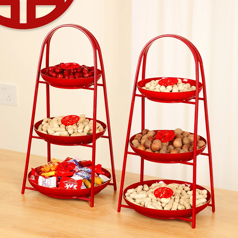结婚水果盘客厅茶几家用干果盘点心茶点零食摆放盘糖果篮托盘架