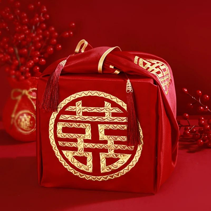 福袋大号红色包袱皮女方陪嫁包裹布新娘婚庆娘家新婚嫁妆结婚用品