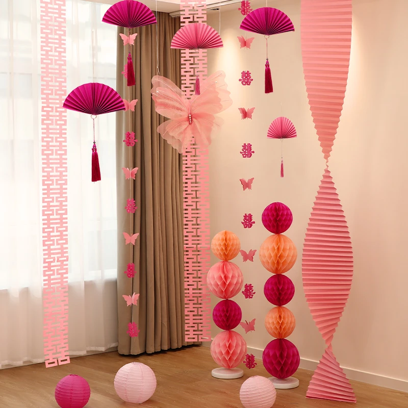 婚房布置套装结婚装饰客厅男方新房女方卧室墙上婚礼晨袍拍照背景