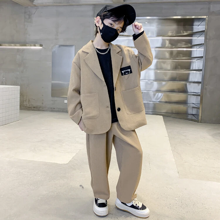 男童春秋西装套装中大童套装儿童休闲薄款西服潮儿童西装套装男孩