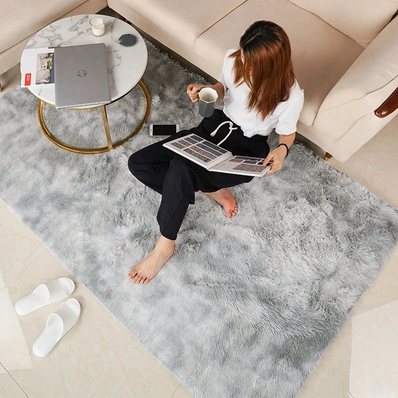 多尺寸长毛地毯卧室床边毯满铺出租房改造网红衣帽间地垫拍照毛毯
