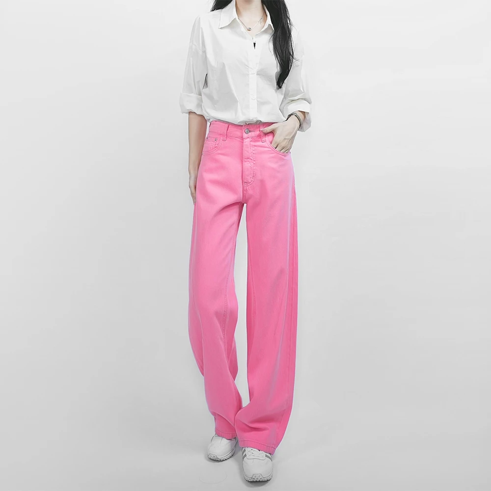 时尚弯刀牛仔裤2025春季高品质气质垂感轻奢高腰显瘦女款宽松裤子
