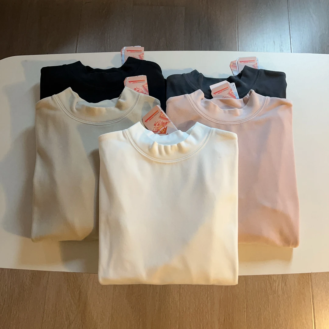 暖洋洋。糯米恒温储热半高领冬季保暖打底衫A23