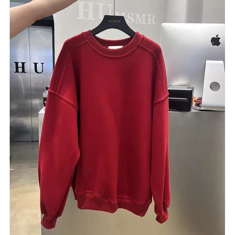 孕妇秋季长袖韩版宽松红色休闲风卫衣