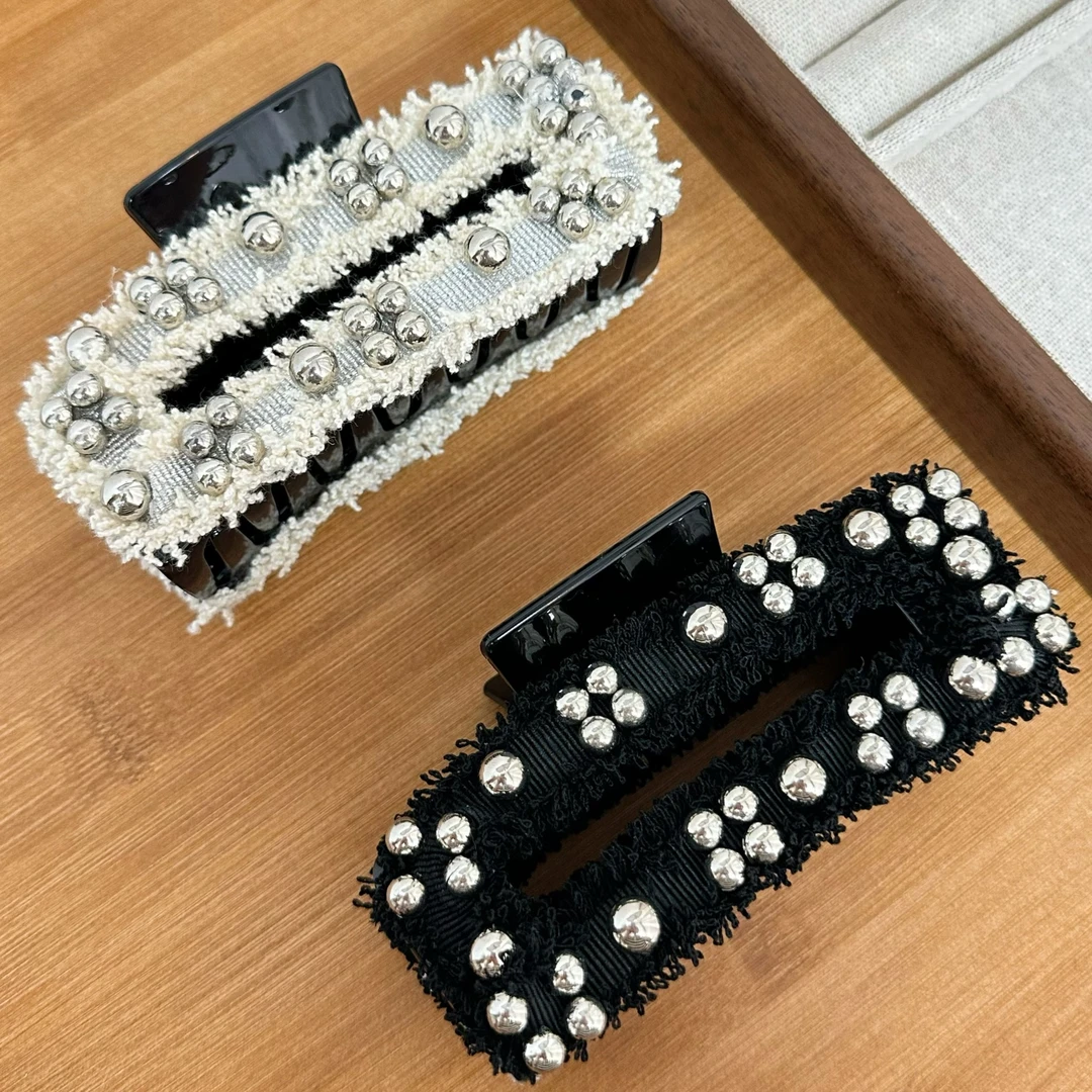 非金属亚克力发饰 网红小香风抓夹气质高级感鲨鱼夹大号发卡头饰