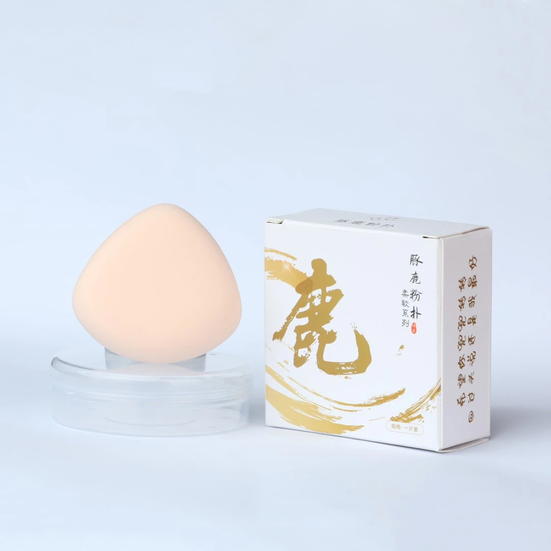 粉扑柔软服帖不易吃粉干湿两用定妆三角形便携盒装细腻化妆粉扑
