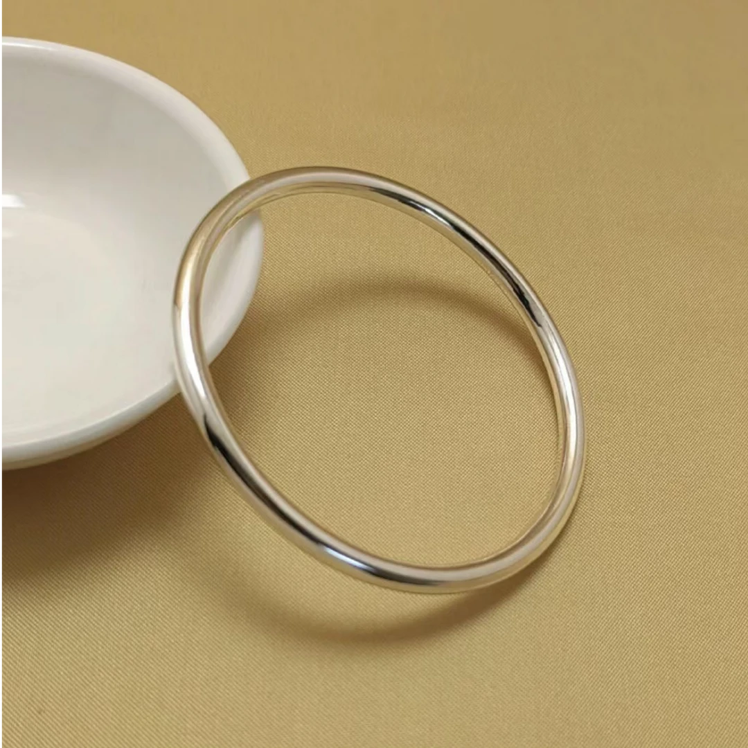 足银手镯 周大生素圈足银手镯女银饰#新年送礼物时尚光面定口手镯