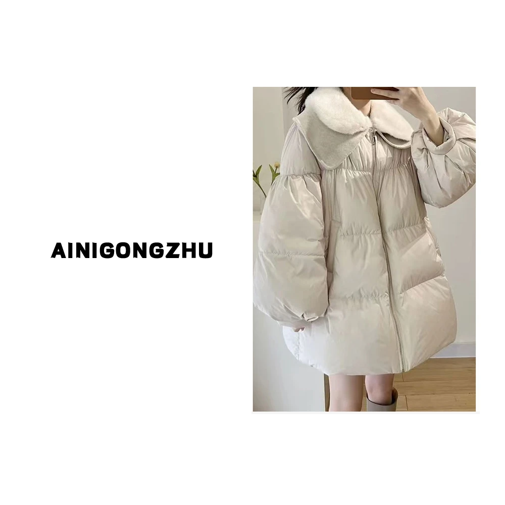 AINIGONGZHU/艾妮公主新品宽松中长款鹅绒服外套620