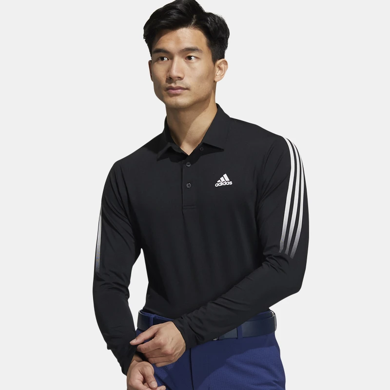 adidas/阿迪达斯高尔夫服装男士长袖T恤休闲运动POLO衫翻领