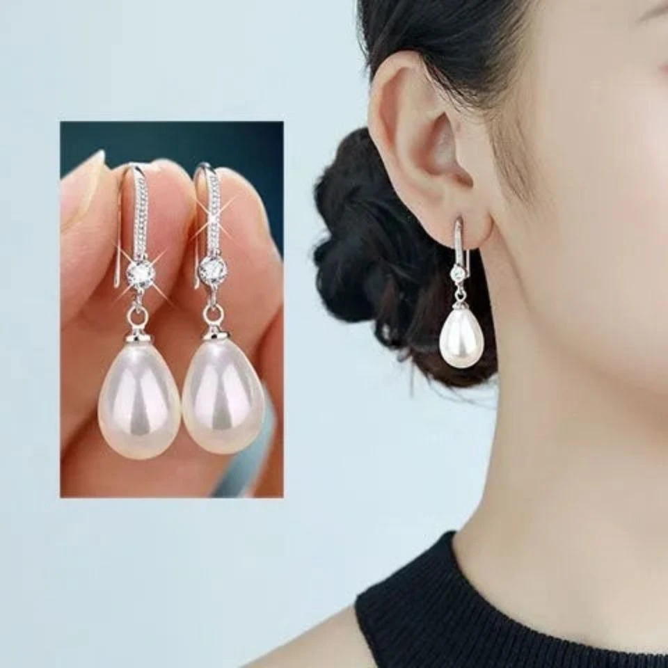 足银合成锆石耳饰 耳饰女气质耳钉耳坠925纯银珍925合成锆石耳饰