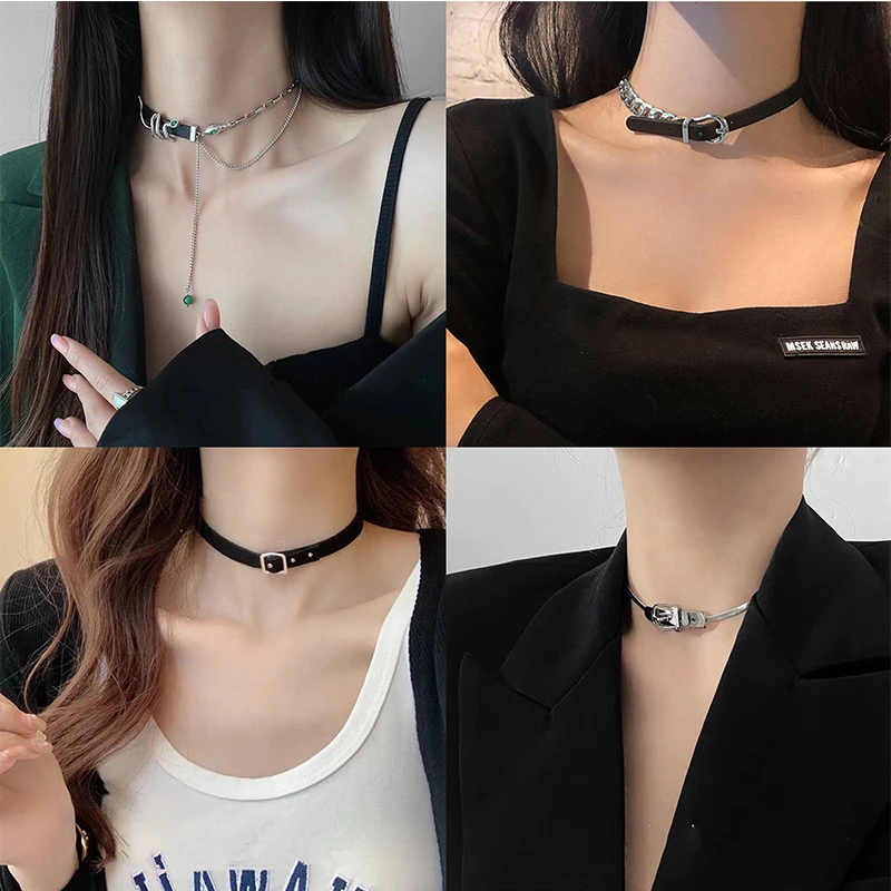 辣妹小众皮绳短款项圈女颈链欧美风气质时尚百搭ins个性