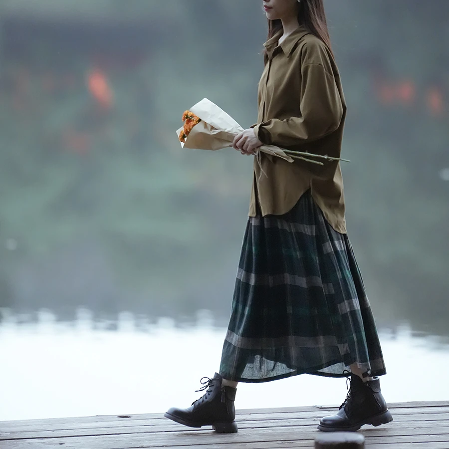 Q南瓜家女士文艺百搭裙