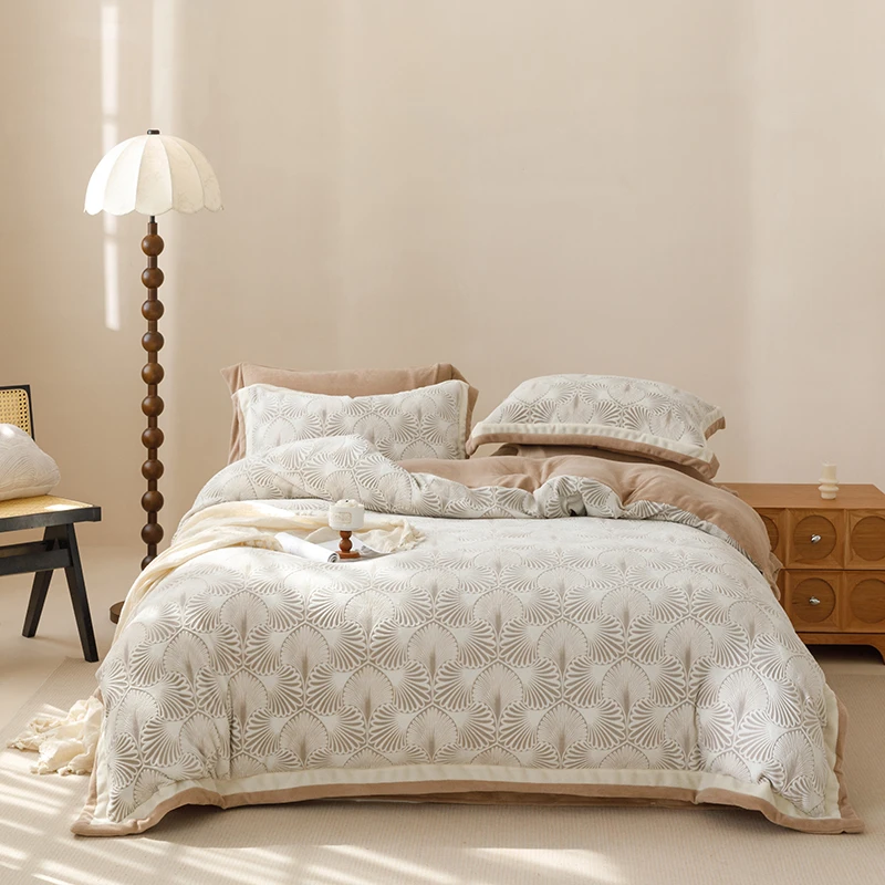 牛奶绒四件套2024新款冬季双面加绒加厚床单被套床上用品